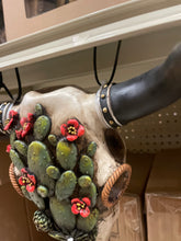 Load image into Gallery viewer, Cactus Succulent Cowskull Wall Decor
