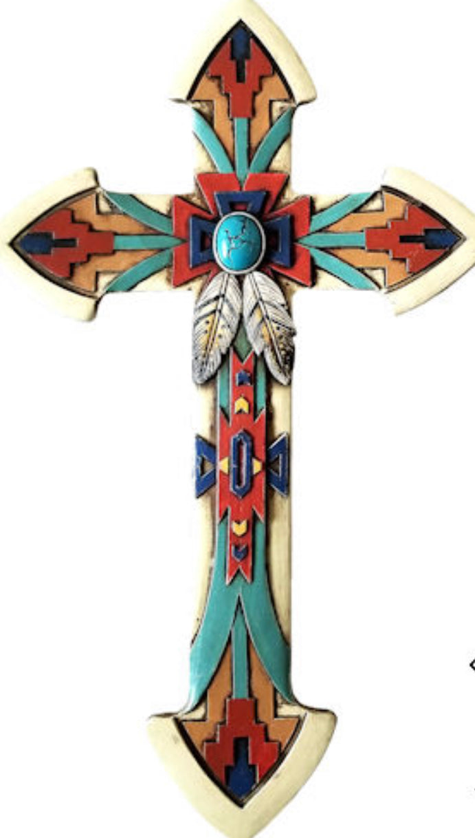 Aztec Feather Wall Cross