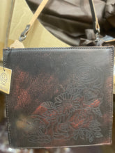 Load image into Gallery viewer, Leather Etched Floral Crossbody Purse
