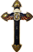 Load image into Gallery viewer, Navy Winged Wall Cross
