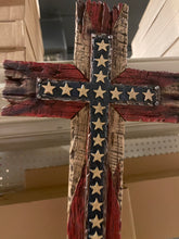 Load image into Gallery viewer, US Red White &amp; Blue Star Cross
