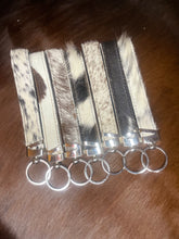 Load image into Gallery viewer, Cowhide Wristlet Keychains
