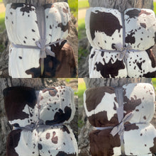 Load image into Gallery viewer, Twin Cow Print Plush Blankets
