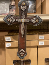 Load image into Gallery viewer, Western Turqouise Silver Studded Cross
