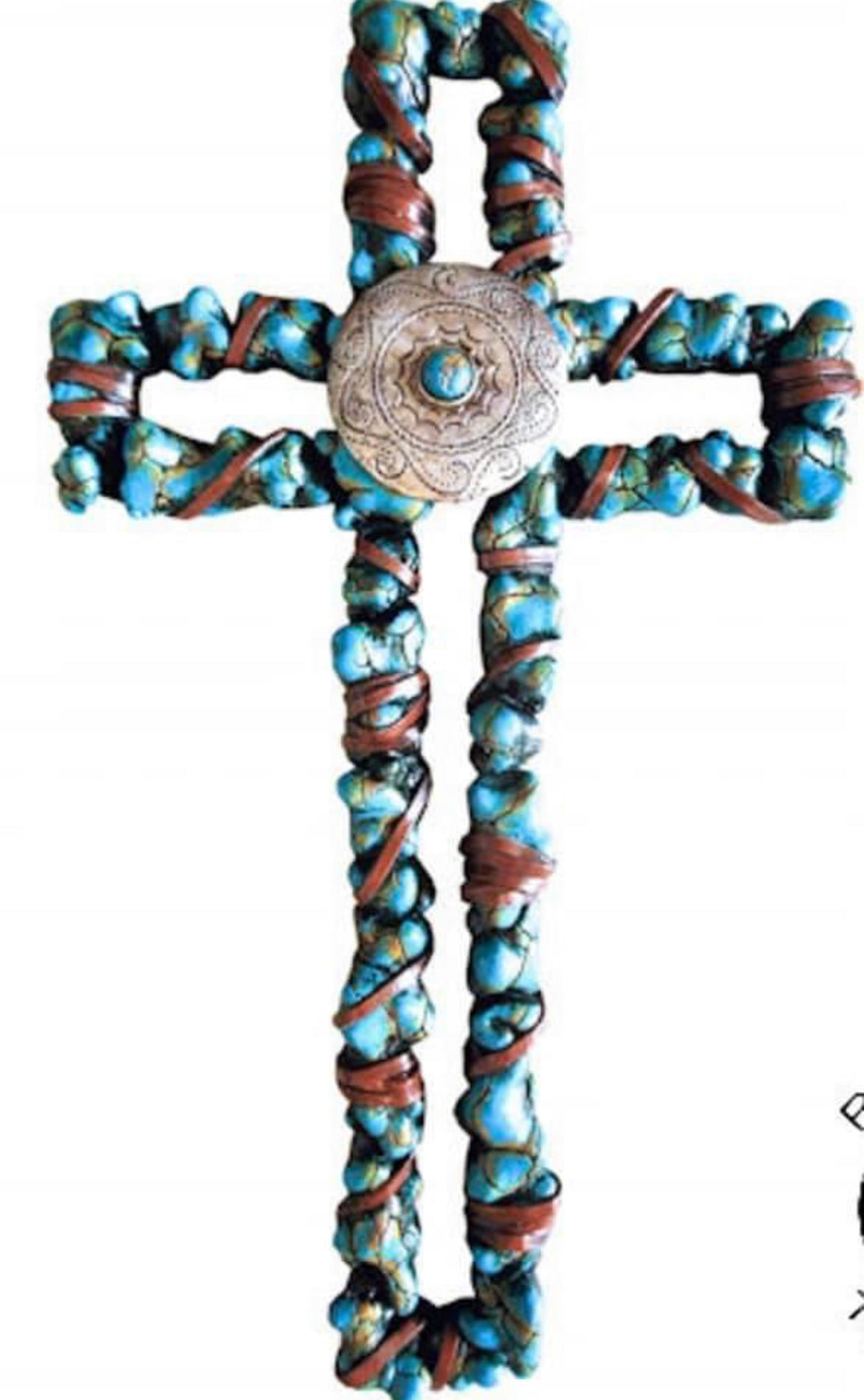 Turquoise Medallion Stone Cross