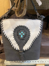 Load image into Gallery viewer, Cowhide Turquoise Stone Crossbody
