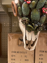 Load image into Gallery viewer, Cactus Succulent Cowskull Wall Decor
