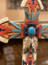 Load image into Gallery viewer, Aztec Feather Wall Cross
