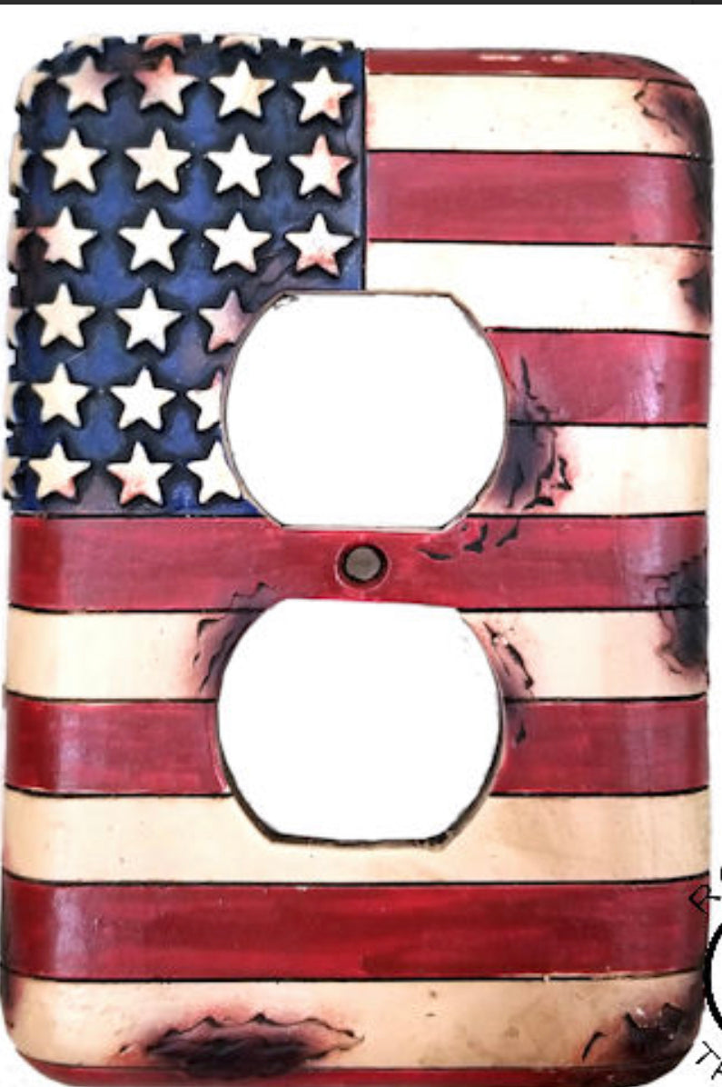 American Flag Outlet Cover Plate