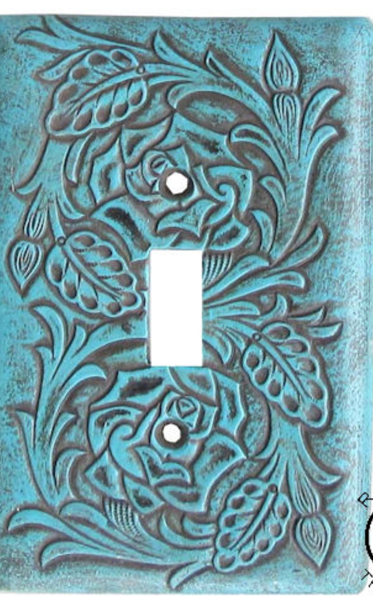 Turquoise Tooled Cover Plates