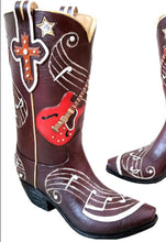 Load image into Gallery viewer, Nashville Guitar Music Boot Vase
