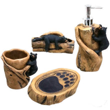 Load image into Gallery viewer, Black Bear 4 Piece Bathroom Set
