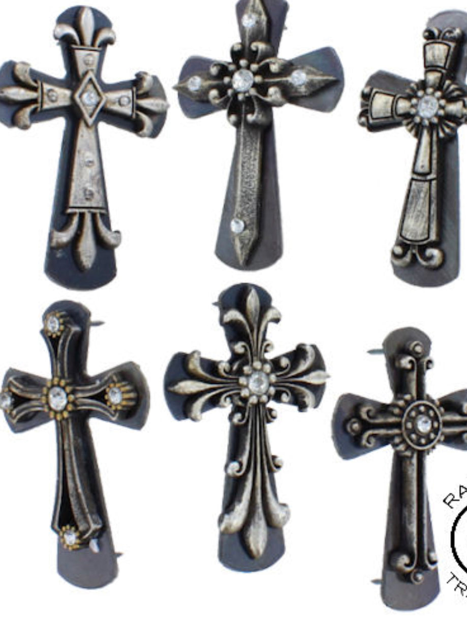 Silver Crosses 6 Piece Set