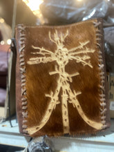 Load image into Gallery viewer, Cowhide Branded Tree Windmill Crossbody Purse
